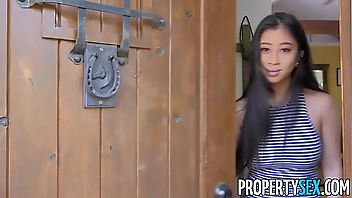 PropertySex - Real estate agent with big natural tits fucks client