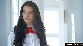 Teen squirted with cum by stepbro