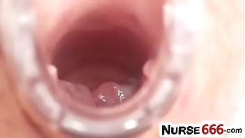 Olga Barz dildo double penetration at fetish clinic