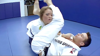 Horny Karate students fucks with her trainer after a good karate session