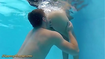 slippery nuru sex for lucky poolboy