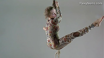 Anka the nudist showing her talent