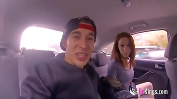 She gets fucked all around Madrid in public places