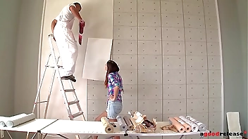 Raunchy teen Demetris gets her asshole filled with loads of bubbly cum