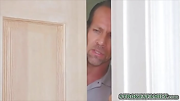 Teen stepdaughter loves her stepdads big cock in her pussy