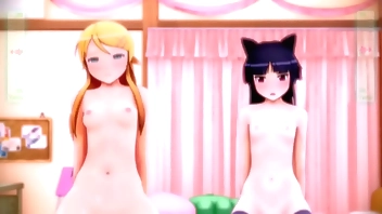 [Uncensored] My Little Sister & Kuroneko Can’t Ride This Well!?   Extra loops from the same creator (Threefish)