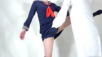 A girl who can touch her crotch through her cheerleading pants