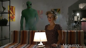 MOM Lonely housewife gets deep probe from alien on Halloween