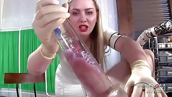 Nurse she like work with milker Machine