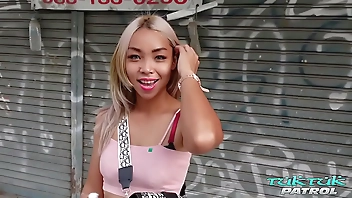 Super eager and horny blonde Thai girl tries out her 1st white cock