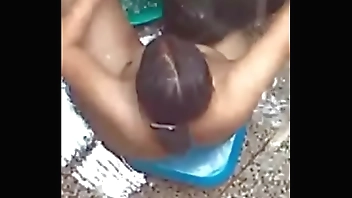 Indian Bathing outdoor nude