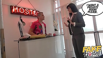 Fake Hostel Posh woman and dirty redhead teen juicy threesome