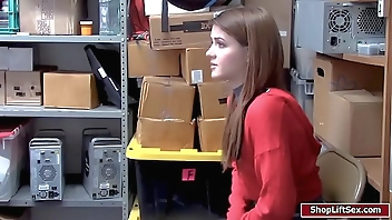 Teen shoplifter gets her pussy fucked by LP officer