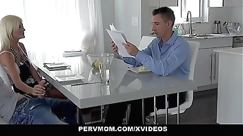PervMom - Mature Milf (Olivia Blu) Rubs Stepsons Cock