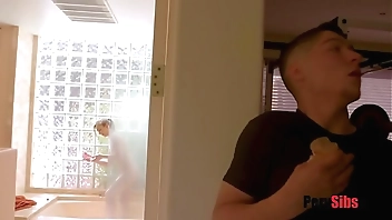 stepBro fucks in the shower after her 19th b'day