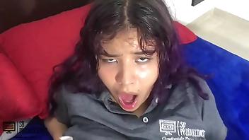 I fuck my stepbrother and he cums on my buttocks