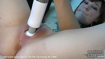 extreme tiny pussy stretched in a hitachi vibrator into andy teen pussy