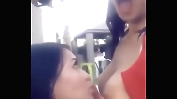 Girls at party being naughty