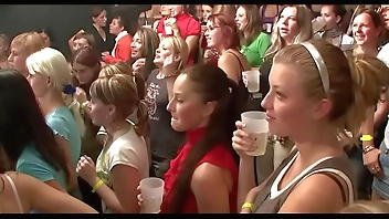 Hard core gang bang in night club