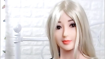 Blonde asian sex doll with huge tits waiting for cumshots