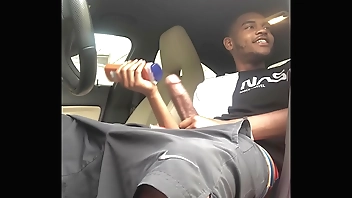 I got caught jerking my huge black cock in public