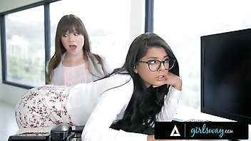 GIRLSWAY - Angry Dominant Boss Needs Incompetent Rookie IT Gina Valentina To Satisfy Her