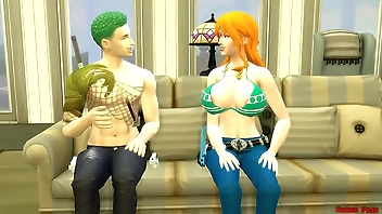 One Piece Nami Follada Fuertemente por Zoro Grandes Tetas Anime Parodia