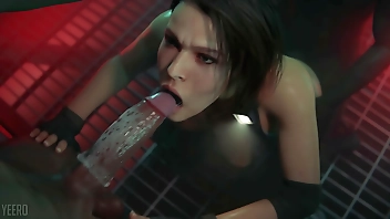 Jill deepthroats black cock (yeero)