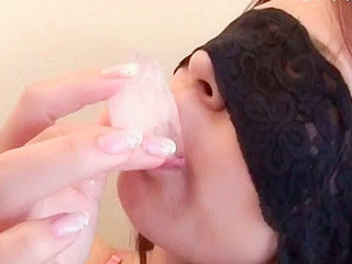 Nippon sweetheart getting wet from XXX sucks on a pop.
