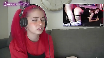 Petite teen reacting to Amateur Porn - Emma Fiore