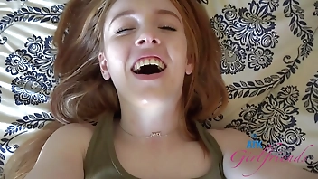 Redheaded babe Madi Collins smoking and getting eaten out before giving a blowjob POV