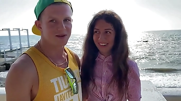 Cuckold watches his slut wife fucking with stranger and stranger cum in cuckold mouth