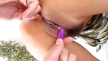 Nippon Boy got a Call from Tokyo, Licking China Porn and Fucking Horny Thai Girl, Giggling with Fuck Toy in Hairy Crack and Asshole.