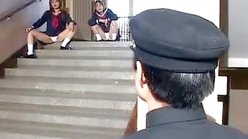 Fucking three wild nippon china thai girls blow up a lucky mailman in Tokyo XXX porn